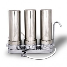 Three Stages Stainless Steel Countertop Water Filtration Unit: Carbon Block  GAC & Sediment - B06Y2KSZWK